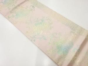 アンティーク　花模様織出し袋帯（材料）